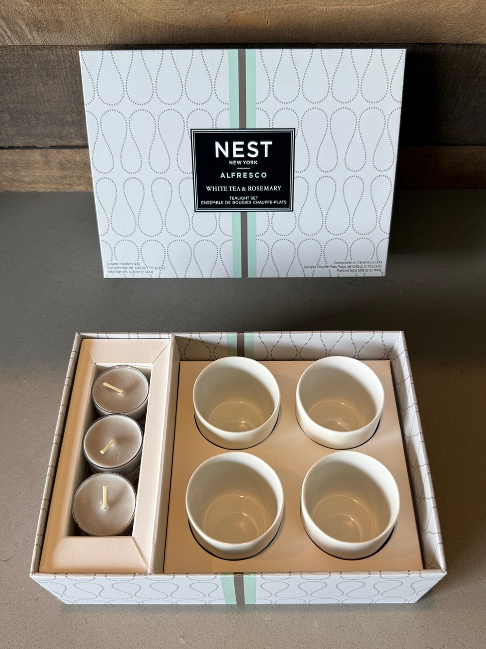 NWT Nest Fragrances Alfresco White Tea & Rosemary Tealight Set - Picture 2 of 6